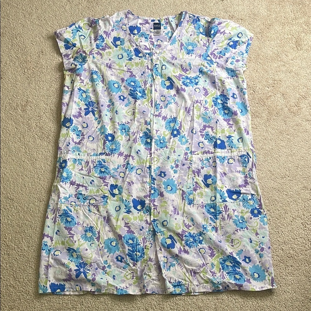 Basic Editions Floral Nightgown - Blue and Purple